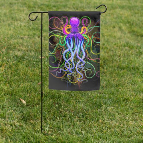 Octopus Psychedelic Luminescence Garden Flag