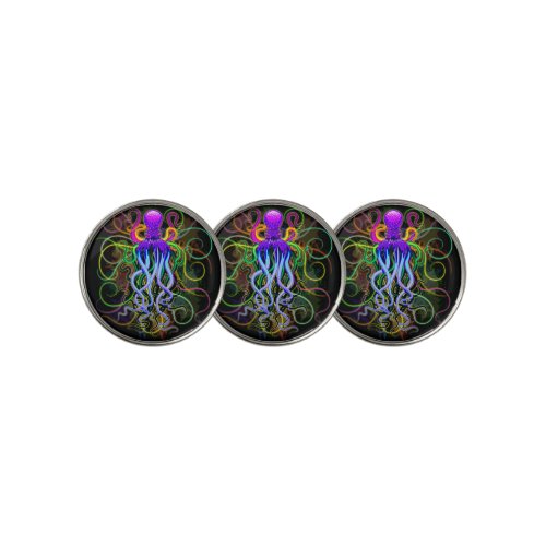 Octopus Psychedelic Luminescence Golf Ball Marker