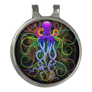 Octopus Psychedelic Luminescence Golf Hat Clip