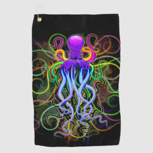 Octopus Psychedelic Luminescence Golf Towel