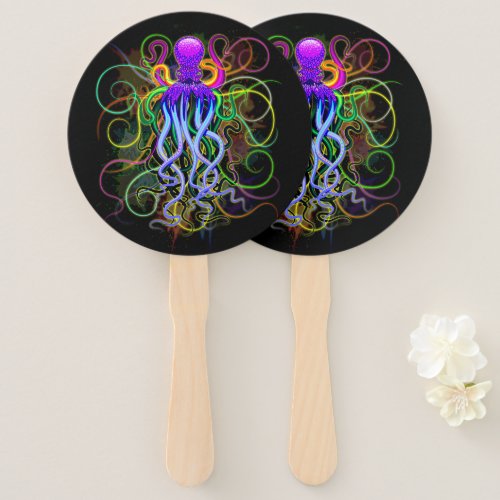 Octopus Psychedelic Luminescence Hand Fan
