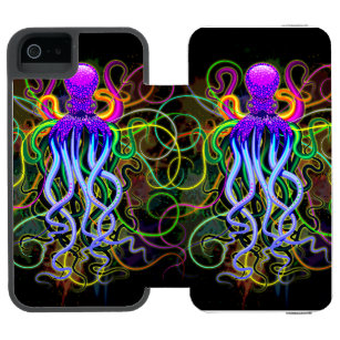 Octopus Psychedelic Luminescence iPhone SE/5/5s Wallet Case