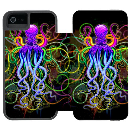 Octopus Psychedelic Luminescence iPhone SE55s Wallet Case