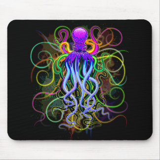 Octopus Psychedelic Luminescence Mouse Pad