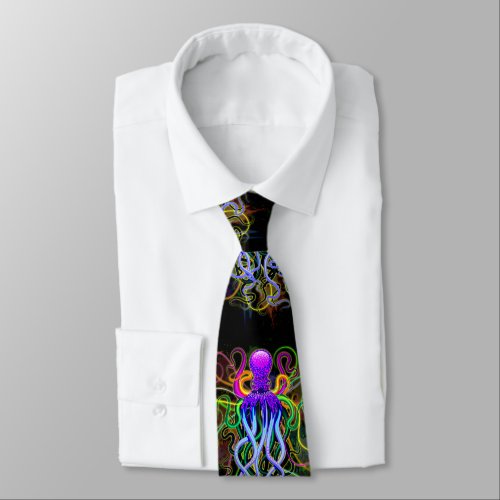 Octopus Psychedelic Luminescence Neck Tie