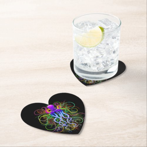Octopus Psychedelic Luminescence Paper Coaster