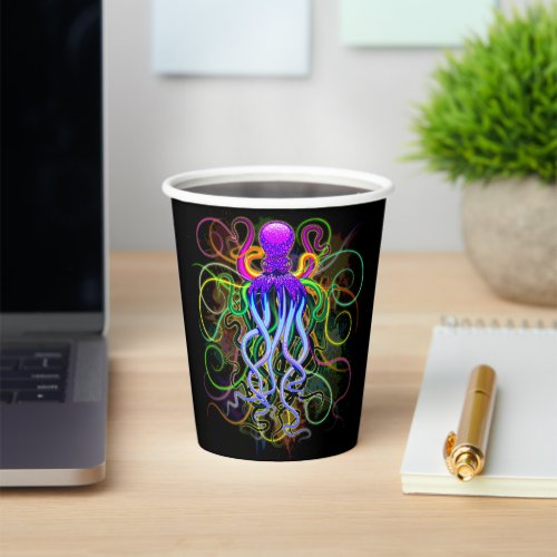 Octopus Psychedelic Luminescence Paper Cups