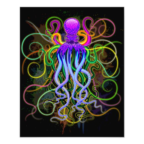 Octopus Psychedelic Luminescence Photo Print