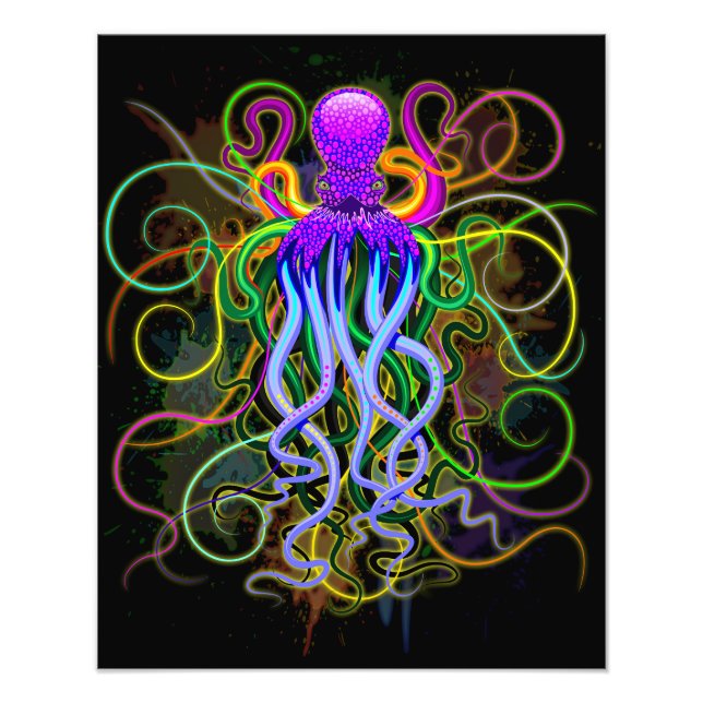 Octopus Psychedelic Luminescence Photo Print (Front)