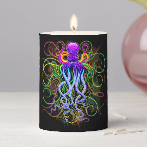 Octopus Psychedelic Luminescence Pillar Candle