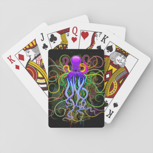 Octopus Psychedelic Luminescence Poker Cards