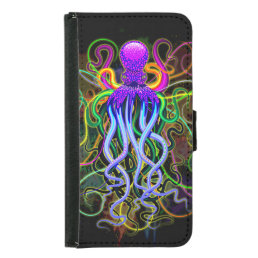 Octopus Psychedelic Luminescence Samsung Galaxy S5 Wallet Case