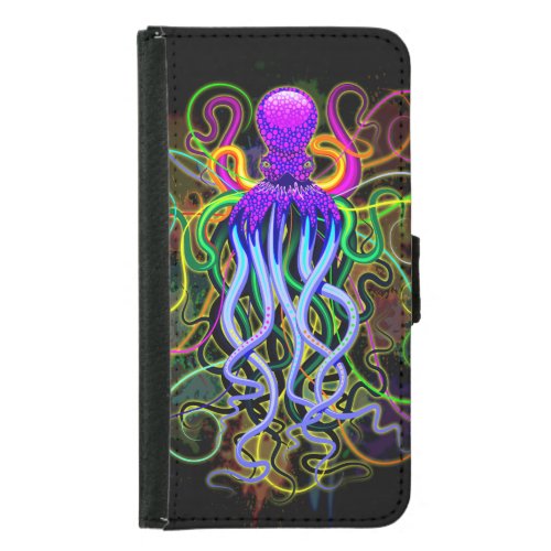 Octopus Psychedelic Luminescence Samsung Galaxy S5 Wallet Case