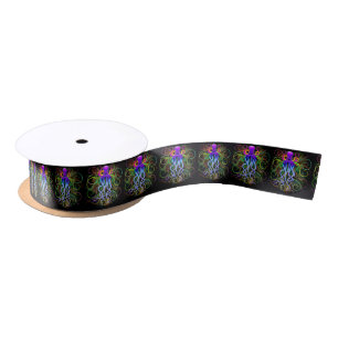 Octopus Psychedelic Luminescence Satin Ribbon