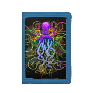 Octopus Psychedelic Luminescence Trifold Wallet