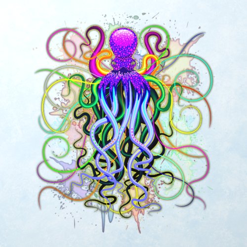 Octopus Psychedelic Luminescence Wall Decal