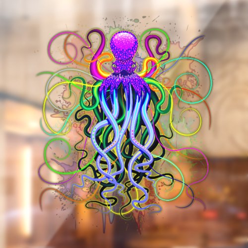 Octopus Psychedelic Luminescence Window Cling