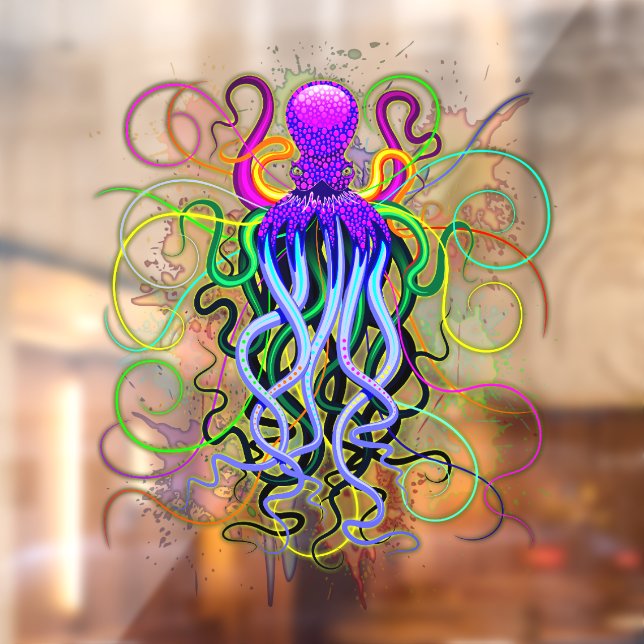 Octopus Psychedelic Luminescence Window Cling (Sheet 2)