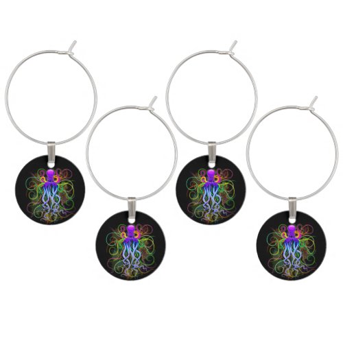 Octopus Psychedelic Luminescence Wine Charm