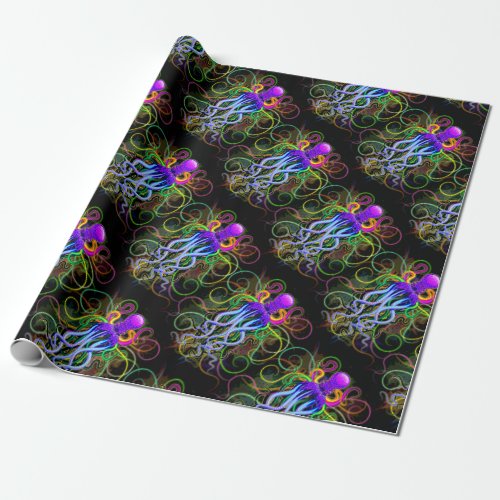 Octopus Psychedelic Luminescence Wrapping Paper