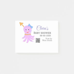 Octopus purple blue watercolor baby shower sea ani post-it notes