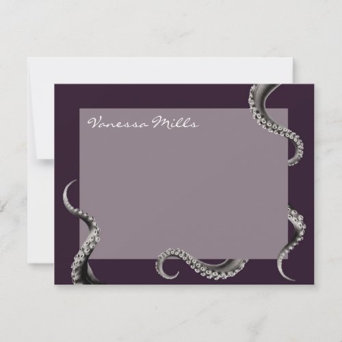 Octopus Purple Note Card