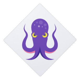 Octopus Purple Squid Graduation Cap Topper