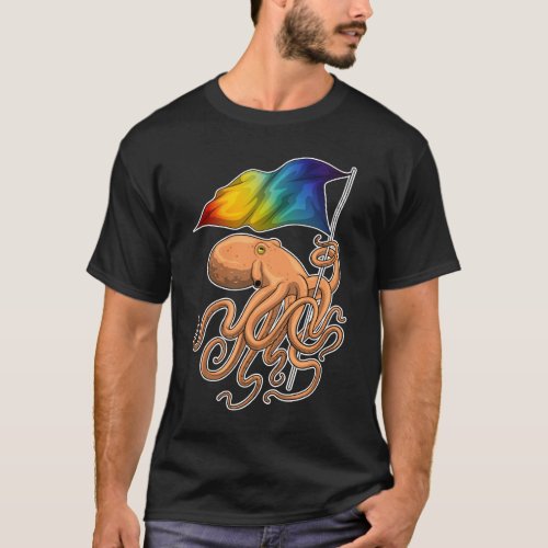 Octopus Rainbow Flag T_Shirt