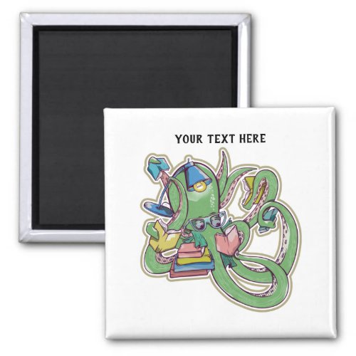 Octopus Reading books Magnet