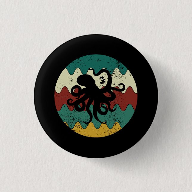 Octopus Retro  Button (Front)