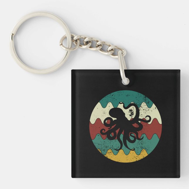 Octopus Retro Keychain (Front)