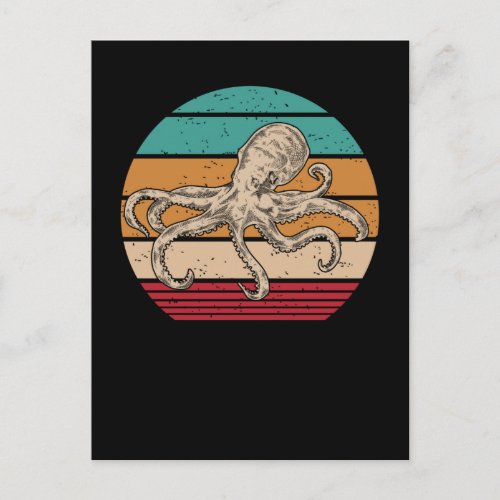 Octopus Retro Kraken Sea Animal Postcard