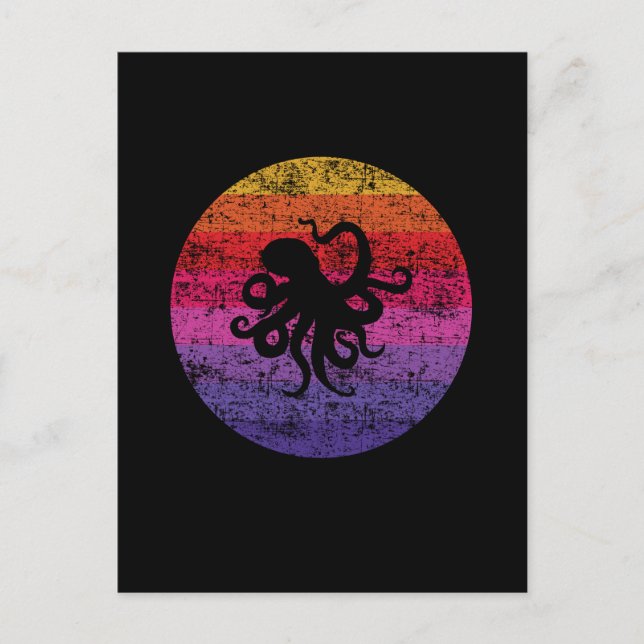 Octopus Retro Postcard (Front)