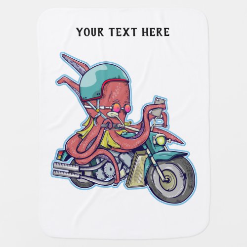 Octopus Riding a Motorbike Baby Blanket