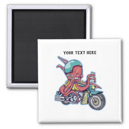 Octopus Riding a Motorbike Magnet