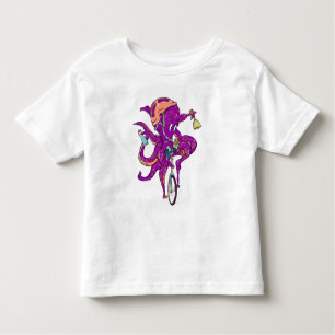 Octopus riding a unicycle toddler t-shirt