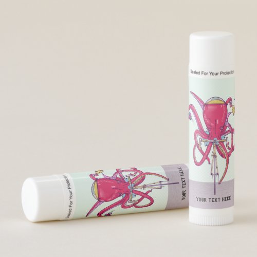 Octopus riding road bike lip balm