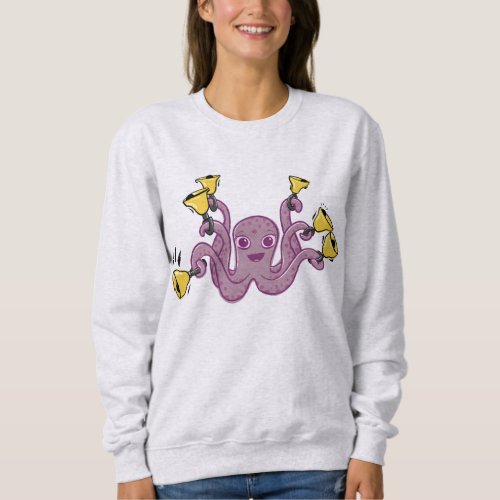 Octopus Ringing Handbells Cartoon Sweatshirt