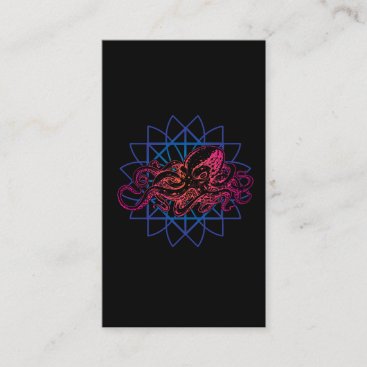 Octopus Sacred Geometry Raver Abstract Sea Animal Business Card