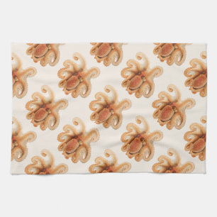 Octopus Salutii, Vintage Marine Aquatic Animals Kitchen Towel