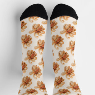 Octopus Salutii, Vintage Marine Aquatic Animals Socks
