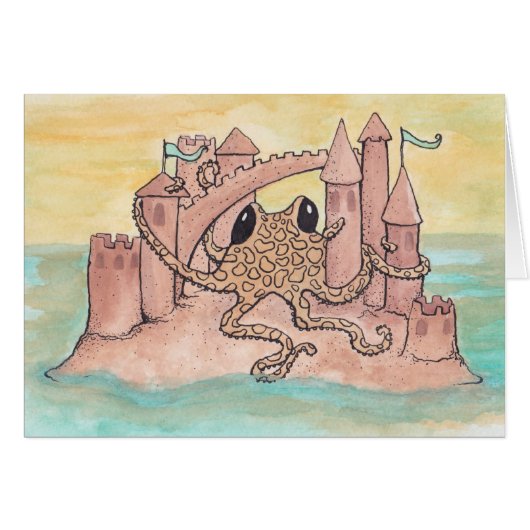 Octopus & Sandcastle Cards (Front Horizontal)