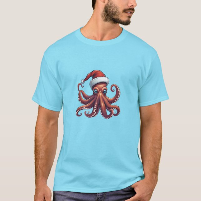 Octopus Santa T-Shirt (Front)