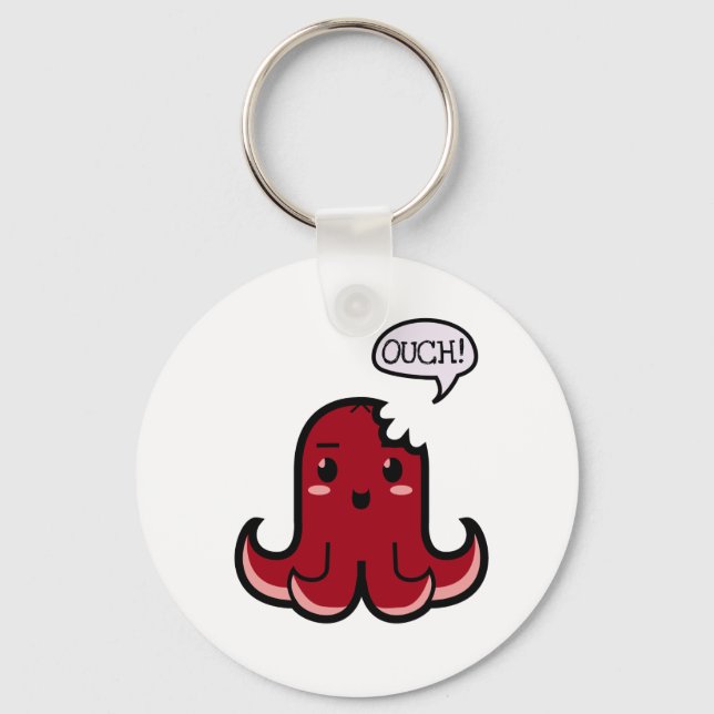 Octopus Sausage Bitten Keychain (Front)