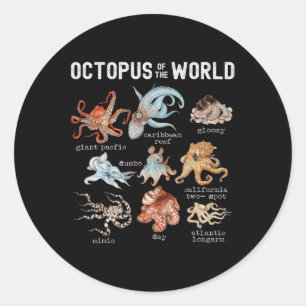 Octopus Sea Animals Of The World Octopus Lover Classic Round Sticker