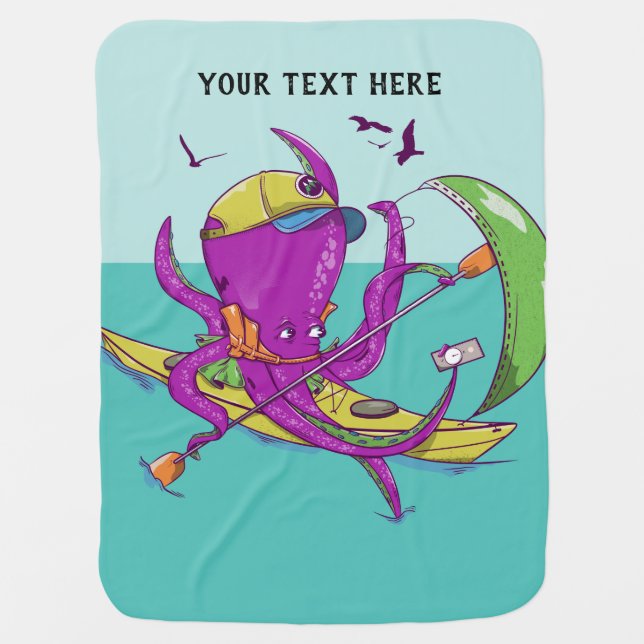 Octopus Sea kayaking Baby Blanket (Front)