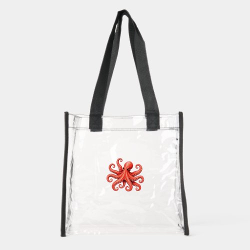 Octopus Sea Life Ocean Animal Design Clear Tote Bag