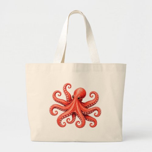 Octopus Sea Life Ocean Animal Design Large Tote Bag
