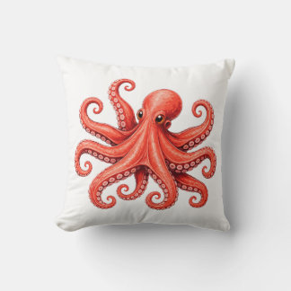 Octopus Sea Life Ocean Animal Design Throw Pillow