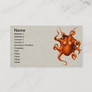 Octopus Sea Monster Creature Cephalapod Vintage Business Card